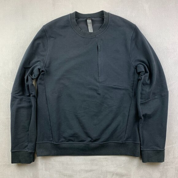 lululemon athletica Other - Lululemon Mens Sweater Medium Black City Sweat Crewneck Long Sleeve Zip Pocket